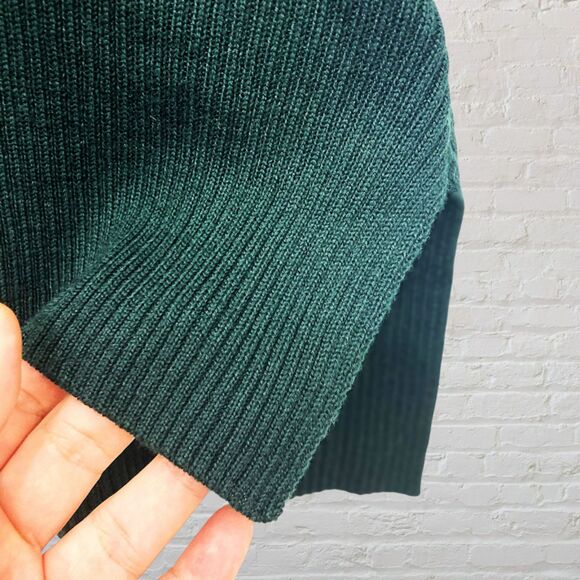 Cupio Ponderosa Green V-Neck Bishop Sleeve Sweater Soft Knit Pullover S - Picture 7 of 14